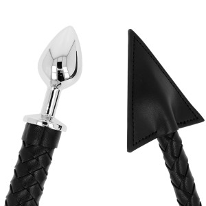 Ohmama Fetish Devils Tail Leather & Metal Butt Plug 7 Cm