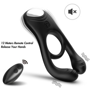 Armony Veyron Double Vibrator Ring Toy For Couples Remote Control Black