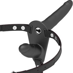 Fetish Submissive Harness Double Penetration Black Vibrator