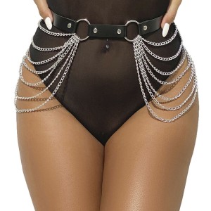 Subblime Leather Chainbelt Black One Size