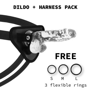 X Ray Harness + Clear Cock With Balls 15.5 Cm -o- 3.5 Cm