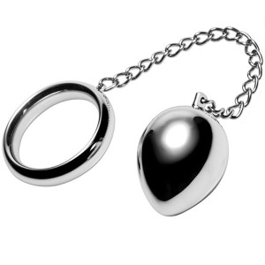Metal Hard Cock Ring 50mm + Chain With Metal Ball