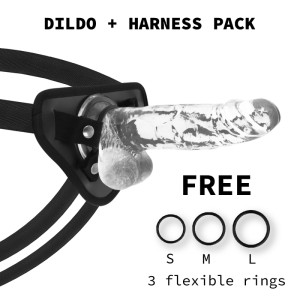 X Ray Harness + Clear Cock With Balls 20 Cm -o- 4.5 Cm