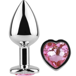 Secretplay Metal Butt Plug Fuchsia Heart Small Size 7 Cm