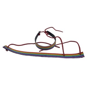 Pride Lgbt Flag Black Leather Bracelet