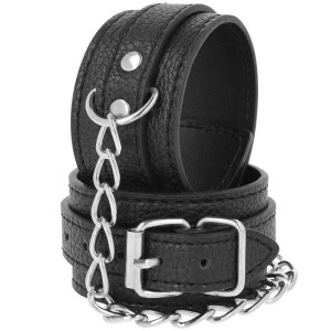 Darkness Black Textured Leather Handcuffs