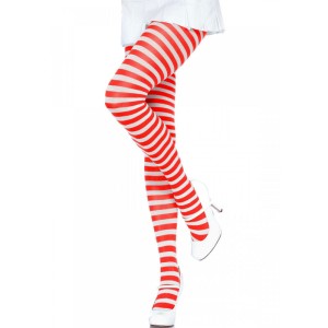 Leg Avenue White/red Striped Tights