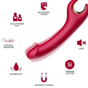 Armony Prince Dildo Vibrator & Rotator Red