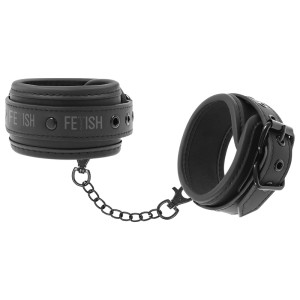 Fetish Submissive Vegan Leather Ankle Cuffs With Noprene Lining