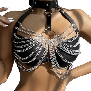 Subblime Chest Harness With Big Ring Chains One Size