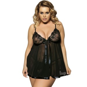 Subblime Queen Plus Babydoll With Bow And Shinny Details