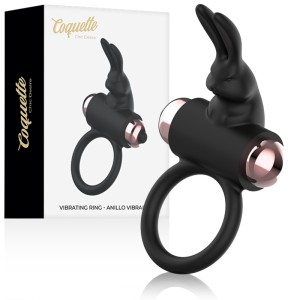 Coquette Chic Desire Cock Ring With Vibrator Black/ Gold