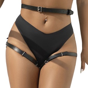 Subblime Leather Waist And Leg Harness Black One Size