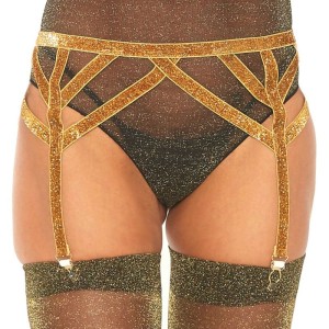 Leg Avenue Lurex Elastic Garter Belt One Size