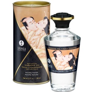Shunga Fetish Vanilla Flavor Heat Effect Massage Oil 100 Ml