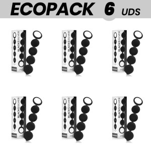 Ecopack 6 Units Black&silver Lennon Anal Plug With Anal Balls 15 Cm