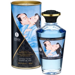 Shunga Coconut Flavor Heat Effect Massage Oil 100 Ml
