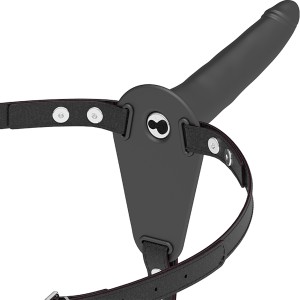 Fetish Submissive Harness Black Silicone Vibrator 15 Cm