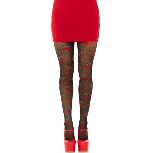 Leg Avenue Black Cherry Moles Stockings