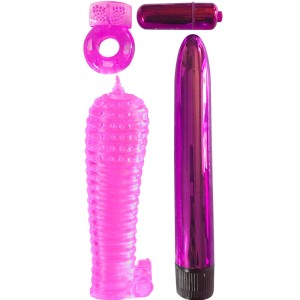 Classix Kit For Couples With Ring, Sheath And Bullets Pink