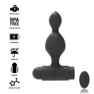Black&silver Tucker Small Silicone Anal Plug Remote Control
