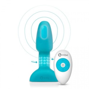 B-vibe Rimming Remote Control Anal Plug Petite Teal