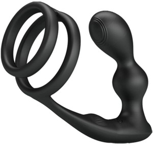 Pretty Love Marshall Penis Ring With Vibratory Anal Plug With Remote Control