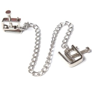 Ohmama Fetish Metal Screw Clamps With Chain