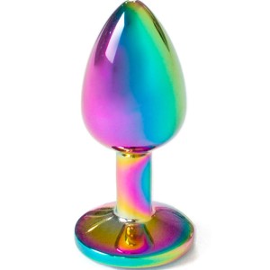 Secretplay Metal Butt Plug Rainbow Small Size 7 Cm