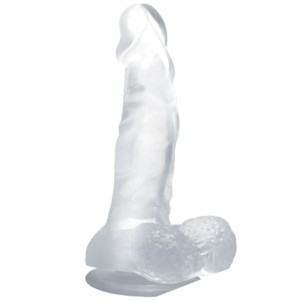 Baile Realistic Dildo With Suction Cup And Testicles 16.7 Cm Transparent