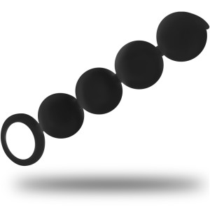 Black&silver Lennon Anal Rosary 4 Silicone Spheres 15 Cm