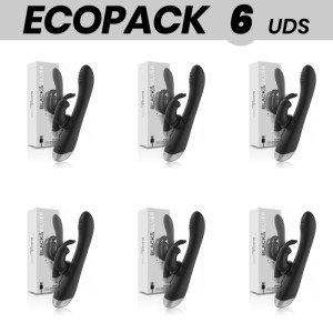 Ecopack 6 Units Black&silver Adam Rechargeable Silicone Rabbit Stimulator Black