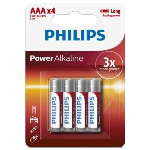 Philips Power Alkaline Battery Aaa Lr03 4 Pack