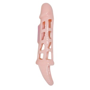 Baile Penis Extender Cover With Vibration And Natural Strap 13.5 Cm