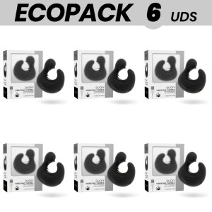 Ecopack 6 Units Black&silver Duckymania Rechargeable Silicone Stimulating Duck Thimble