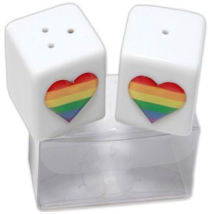 Pride Ceramic Salt And Pepper Shaker With Lgbt Flag