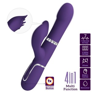 Pretty Love Zalin Rabbit Vibrator Pearls 4 In 1 Purple
