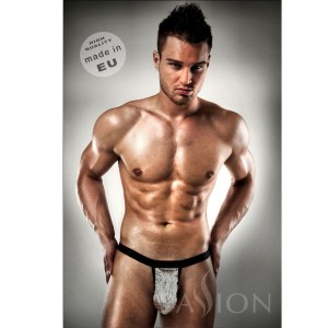 Thong White Metal By Passion Men Lingerie Komplet S/m