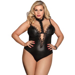 Subblime Queen Plus Fetish Teddy With Halter Neck