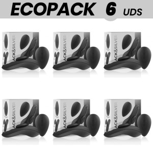 Ecopack 6 Units Black&silver Preston Rechargeable Silicone Vibrator Pantie Black