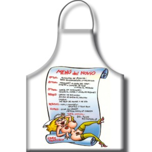Diablo Picante Boyfriend Menu Apron Spanish Text