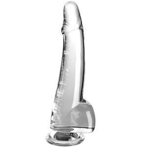 King Cock Clear Dildo With Testicles 19 Cm Transparent