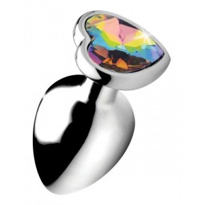 Rainbow Heart Butt Plug Large
