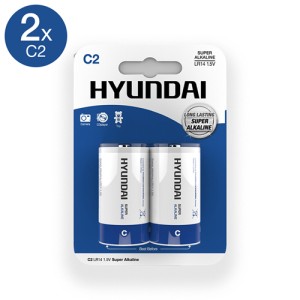 Super Alkaline C Batteries 2 Pcs