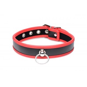 Eye Catching Collar With O Ring Black/red