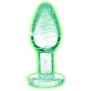 Glow-in-the-dark Glass Anal Plug Medium