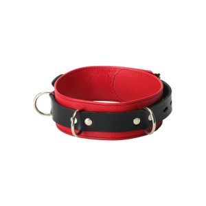 Strict Leather Deluxe Red And Black Locking Collar