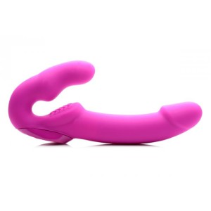 Evoke Vibrating Strapless Strap-on Pink