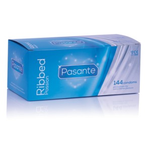 Pasante Ribbed Condoms 144 Pcs