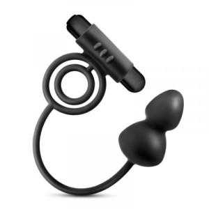 Anal Adventures platinum - Anal Plug With Vibrating Cockring